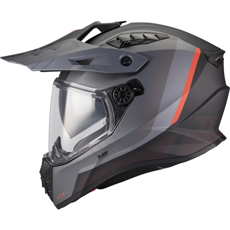 Enduro motorcykelhjelm MT Track SV Nomad B25 mat sort-grå-rød
