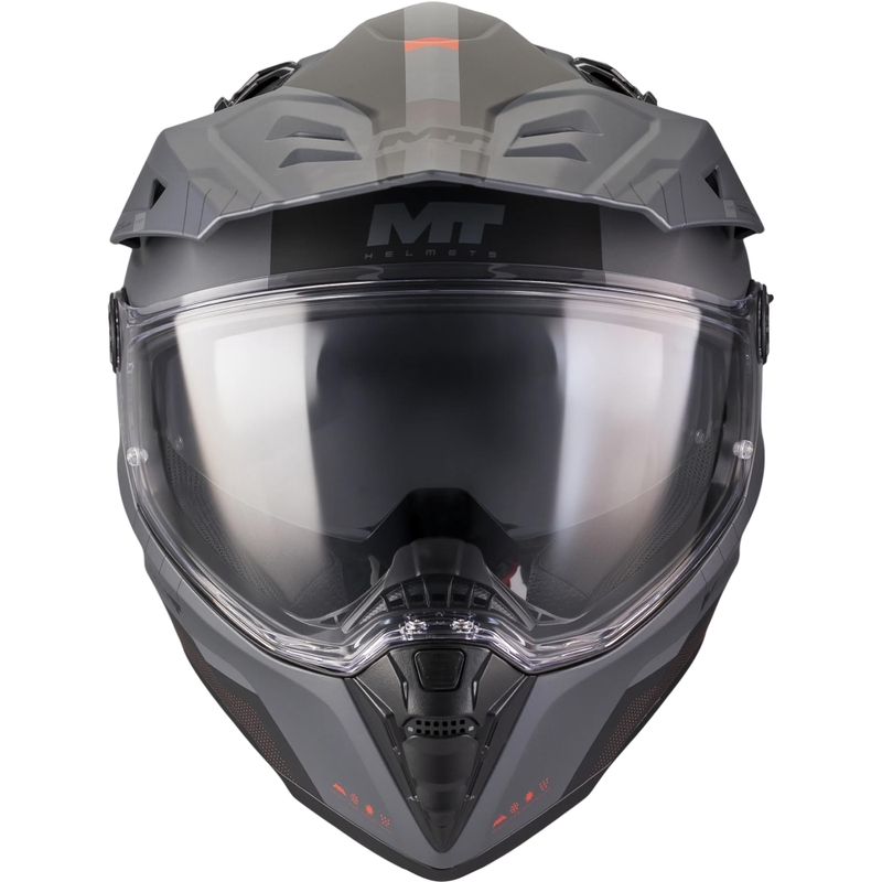 Enduro motorcykelhjelm MT Track SV Nomad B25 mat sort-grå-rød