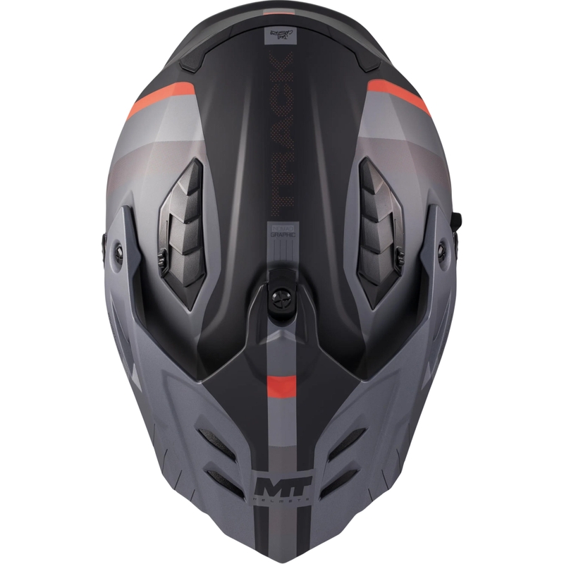 Enduro motorcykelhjelm MT Track SV Nomad B25 mat sort-grå-rød