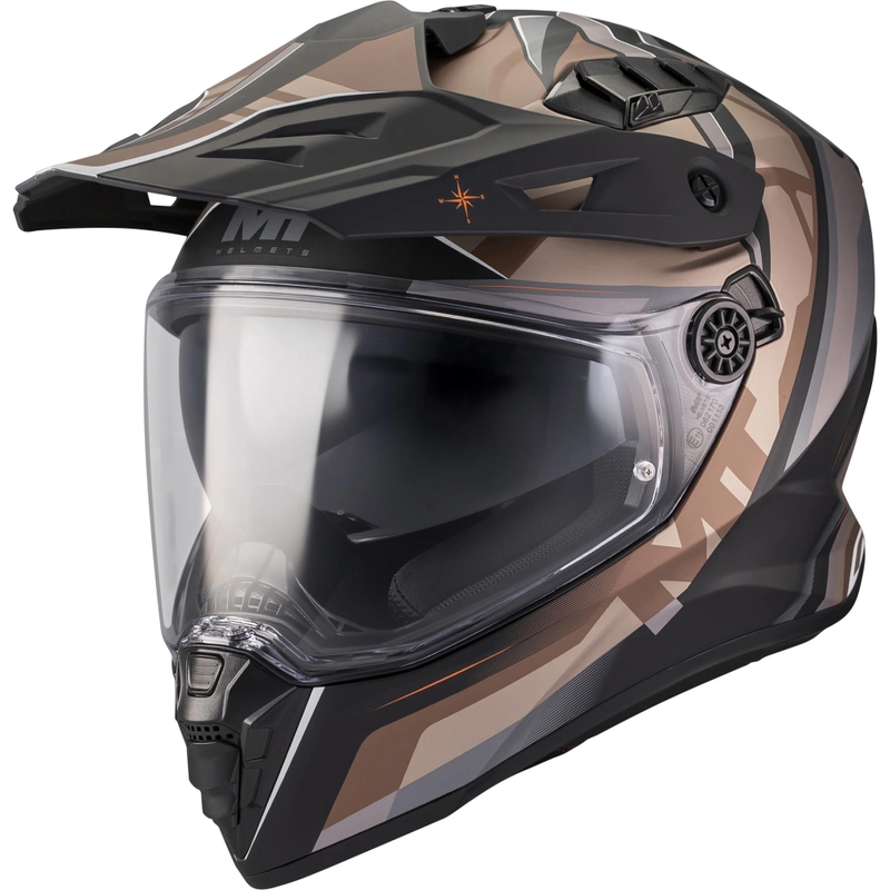 Enduro motorcykelhjelm MT Track SV Questor B9 mat sortbrun