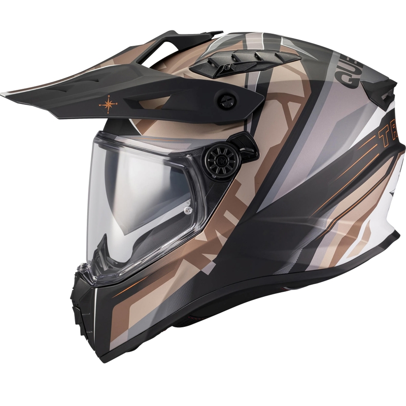 Enduro motorcykelhjelm MT Track SV Questor B9 mat sortbrun