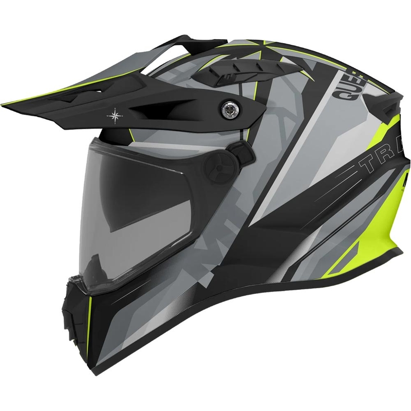 Enduro motorcykelhjelm MT Track SV Questor C23 mat grå-sort-fluo gul