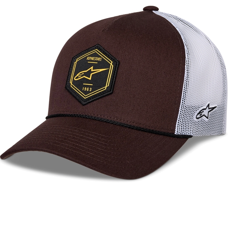 Alpinestars Hexeon Trucker Kasket, brun-hvid