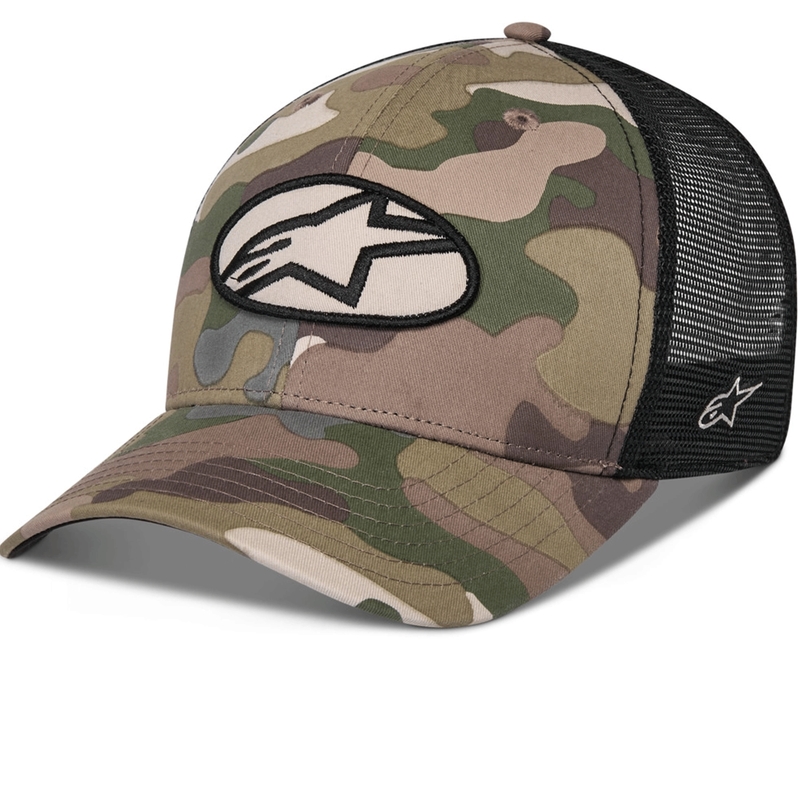 Alpinestars Oblique Camo Trucker Kasket, grøn-camo-sort