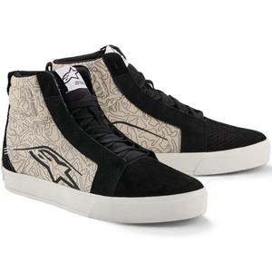 Alpinestars Ride-63 Canvas Motorcykelstøvler Sort/Lysegrå/Hvid