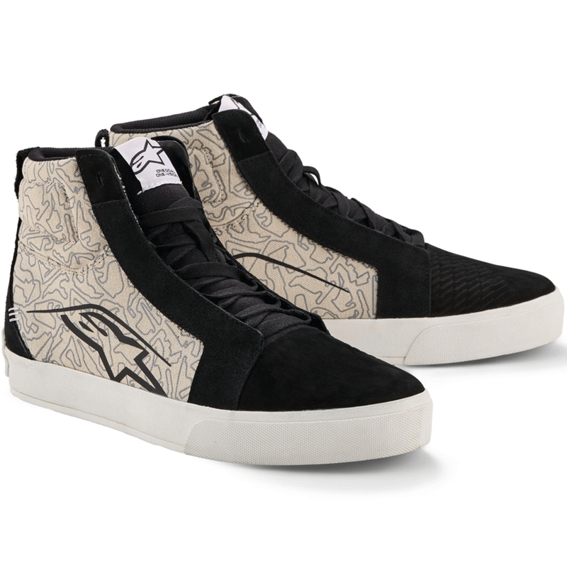 Alpinestars Ride-63 Canvas Motorcykelstøvler Sort/Lysegrå/Hvid