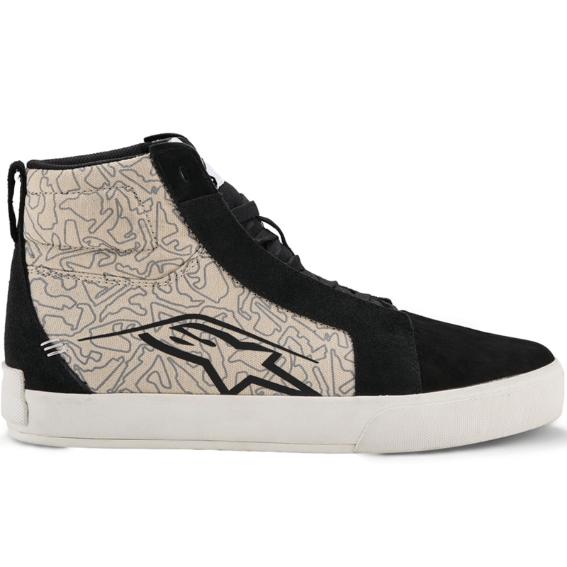 Alpinestars Ride-63 Canvas Motorcykelstøvler Sort/Lysegrå/Hvid