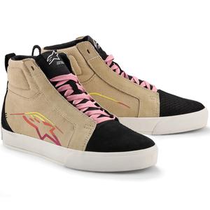 Alpinestars Ride-63 Canvas Motorcykelstøvler Cremefarvet/Sort/Hvid
