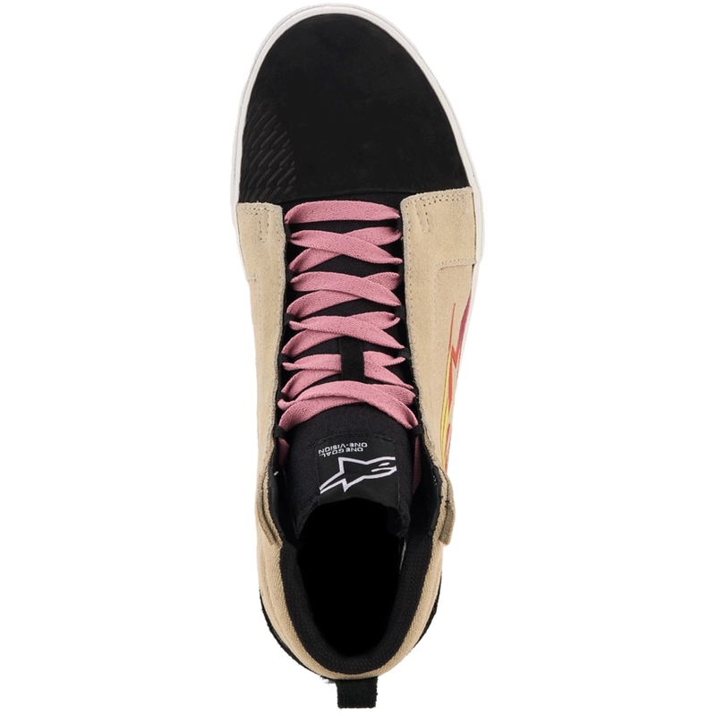 Alpinestars Ride-63 Canvas Motorcykelstøvler Cremefarvet/Sort/Hvid