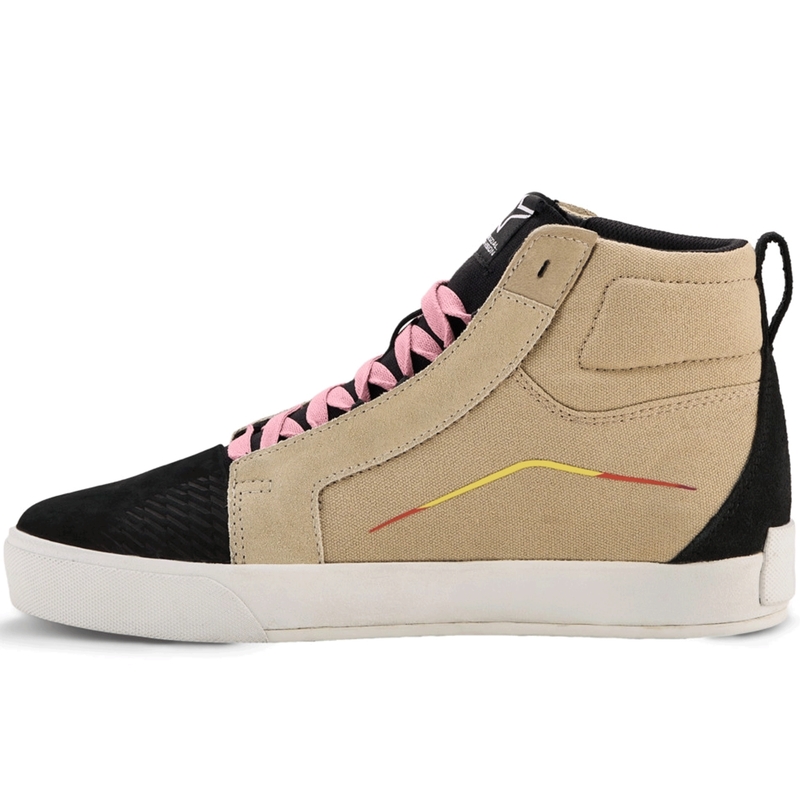 Alpinestars Ride-63 Canvas Motorcykelstøvler Cremefarvet/Sort/Hvid