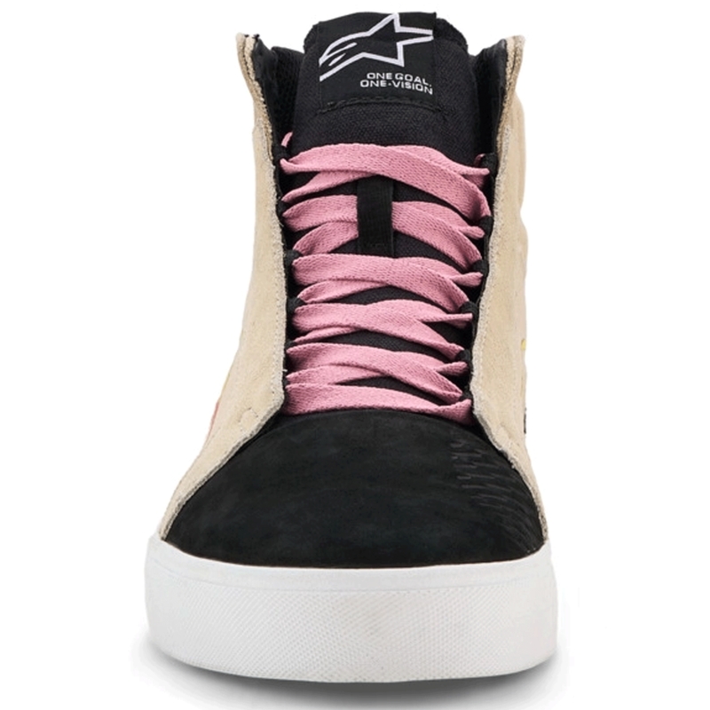 Alpinestars Ride-63 Canvas Motorcykelstøvler Cremefarvet/Sort/Hvid