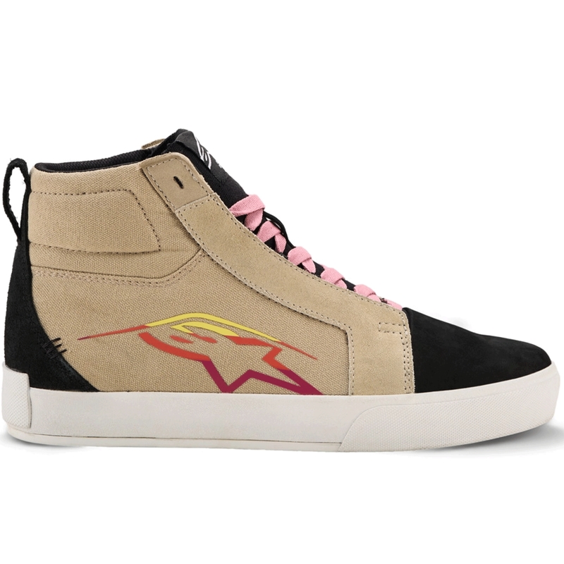 Alpinestars Ride-63 Canvas Motorcykelstøvler Cremefarvet/Sort/Hvid