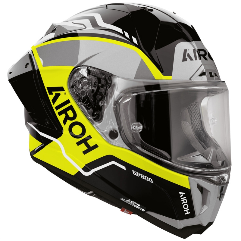 Airoh GP 800 Lane full face motorcykelhjelm, fluo gul