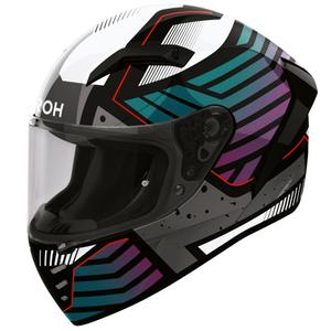 Airoh Connor Flex fullface motorcykelhjelm hvid-grå-blå-lilla
