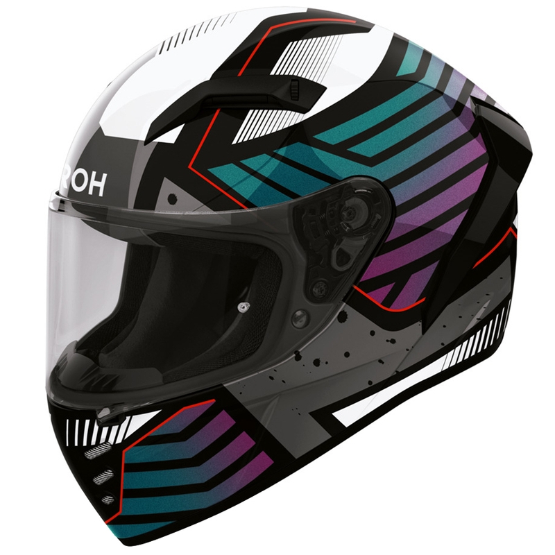 Airoh Connor Flex fullface motorcykelhjelm hvid-grå-blå-lilla