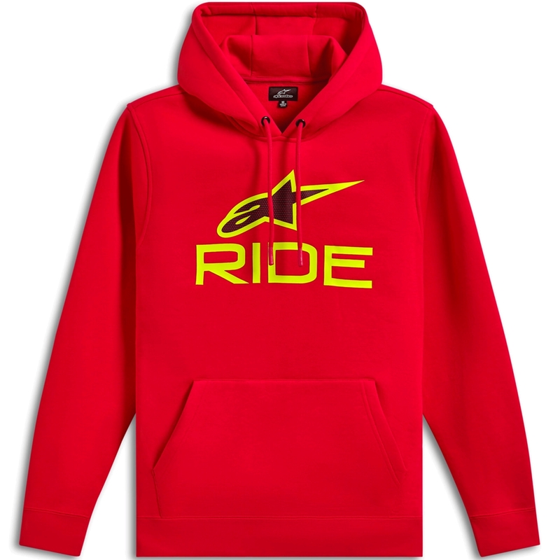 Alpinestars Ride Hoodie 3 rød-fluo gul-sort