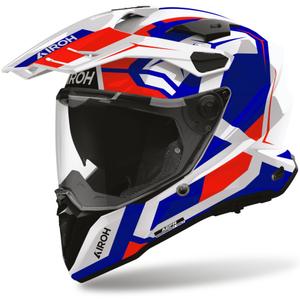 Enduro motorcykelhjelm Airoh Commander 2 Polar blå-rød