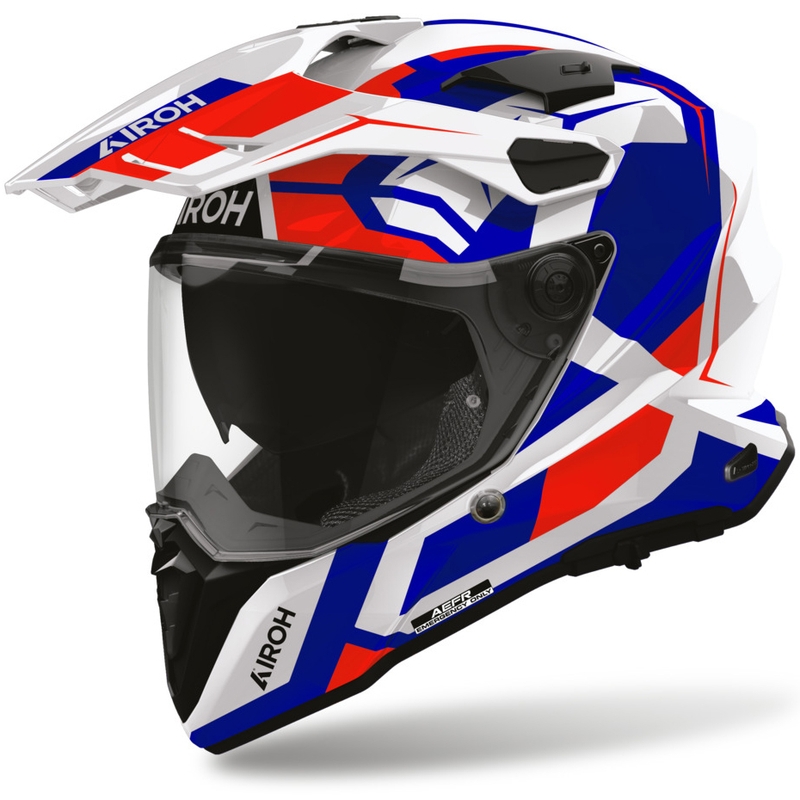 Enduro motorcykelhjelm Airoh Commander 2 Polar blå-rød