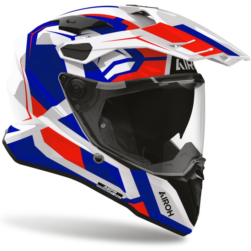 Enduro motorcykelhjelm Airoh Commander 2 Polar blå-rød