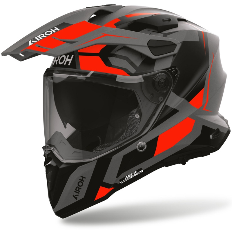 Enduro motorcykelhjelm Airoh Commander 2 Polar mat fluo rød