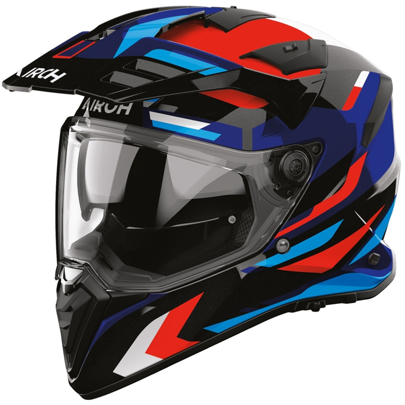 Enduro motorcykelhjelm Airoh BADX-X Glitch blå-rød