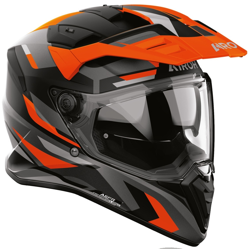 Enduro motorcykelhjelm Airoh BADX-X Glitch mat orange