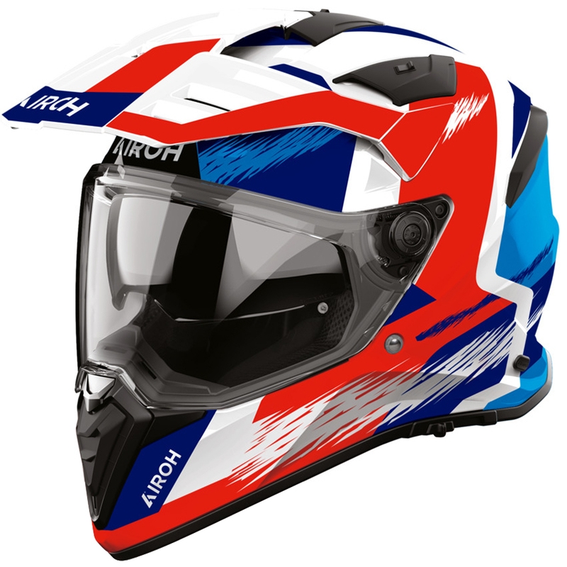 Enduro motorcykelhjelm Airoh BADX-X Airspeed blå-rød