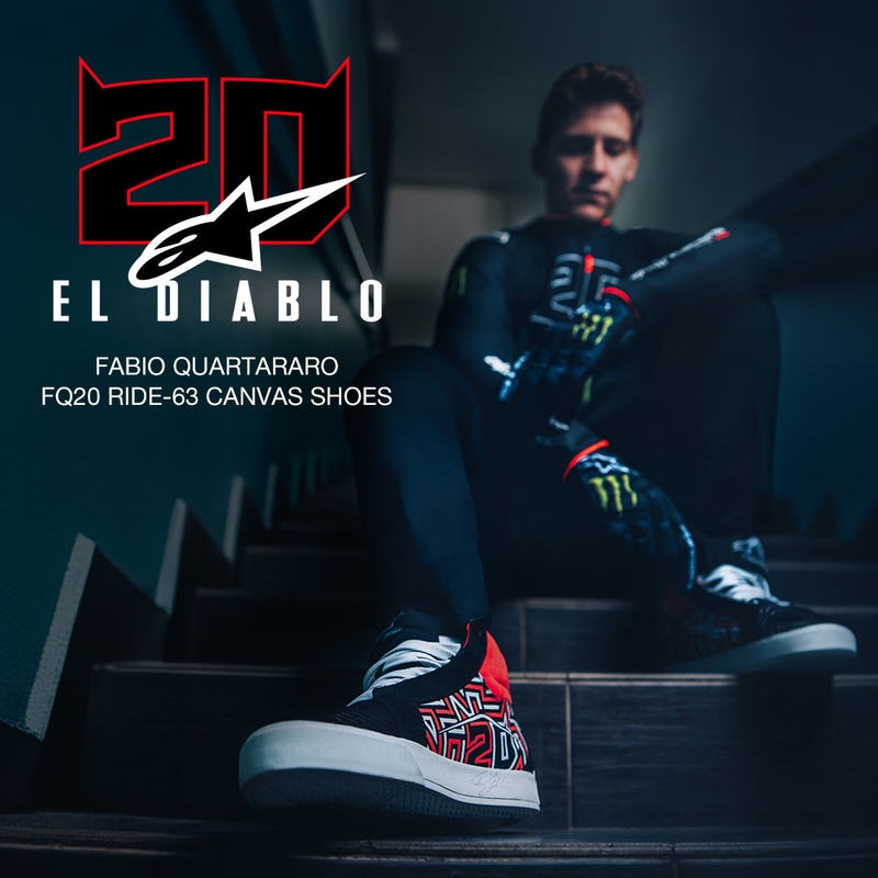 Alpinestars Ride-63 Canvas FQ20 Motorcykelstøvler Sort-Hvid-Rød