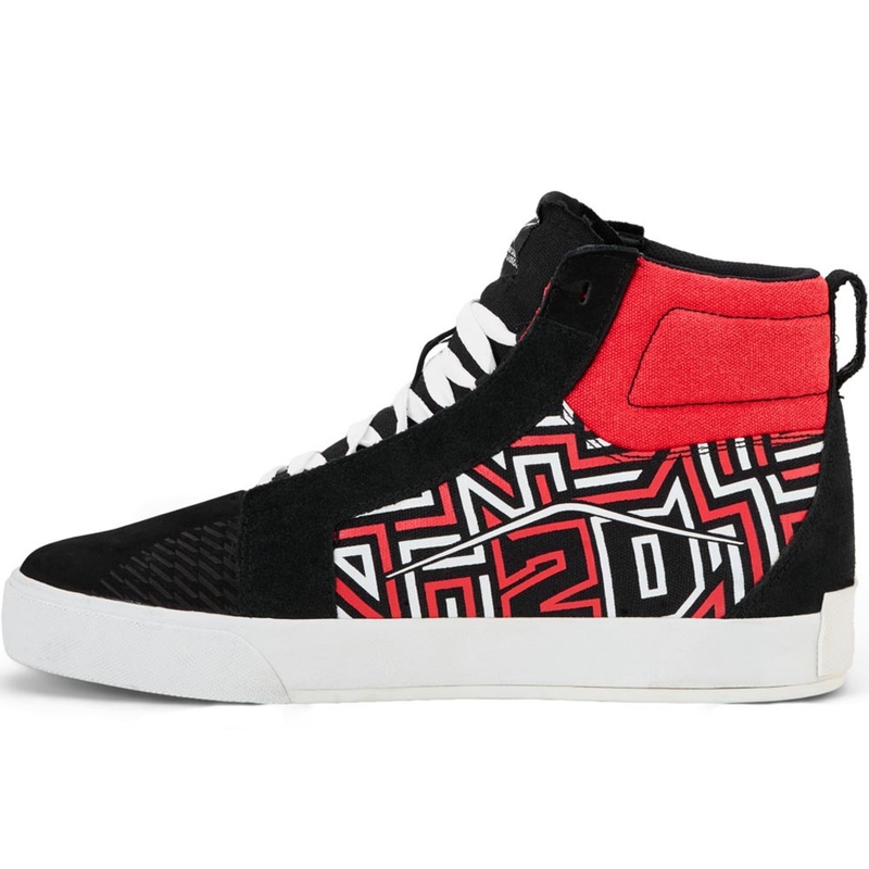 Alpinestars Ride-63 Canvas FQ20 Motorcykelstøvler Sort-Hvid-Rød