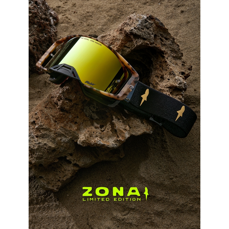 Alpinestars Supertech limited edition Zona motocrossbriller sortbrune med spejlguld plexiglas