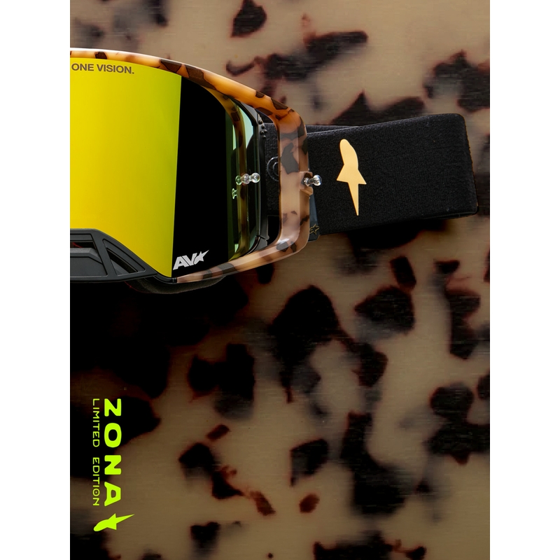 Alpinestars Supertech limited edition Zona motocrossbriller sortbrune med spejlguld plexiglas