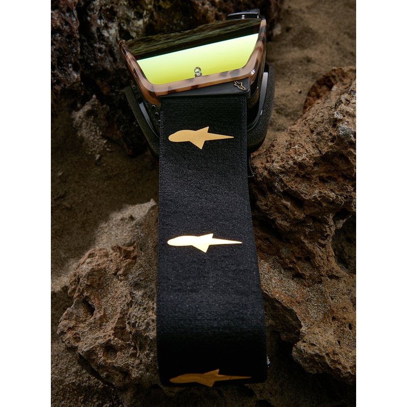 Alpinestars Supertech limited edition Zona motocrossbriller sortbrune med spejlguld plexiglas