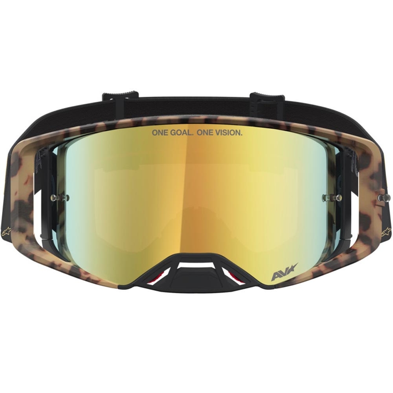 Alpinestars Supertech limited edition Zona motocrossbriller sortbrune med spejlguld plexiglas