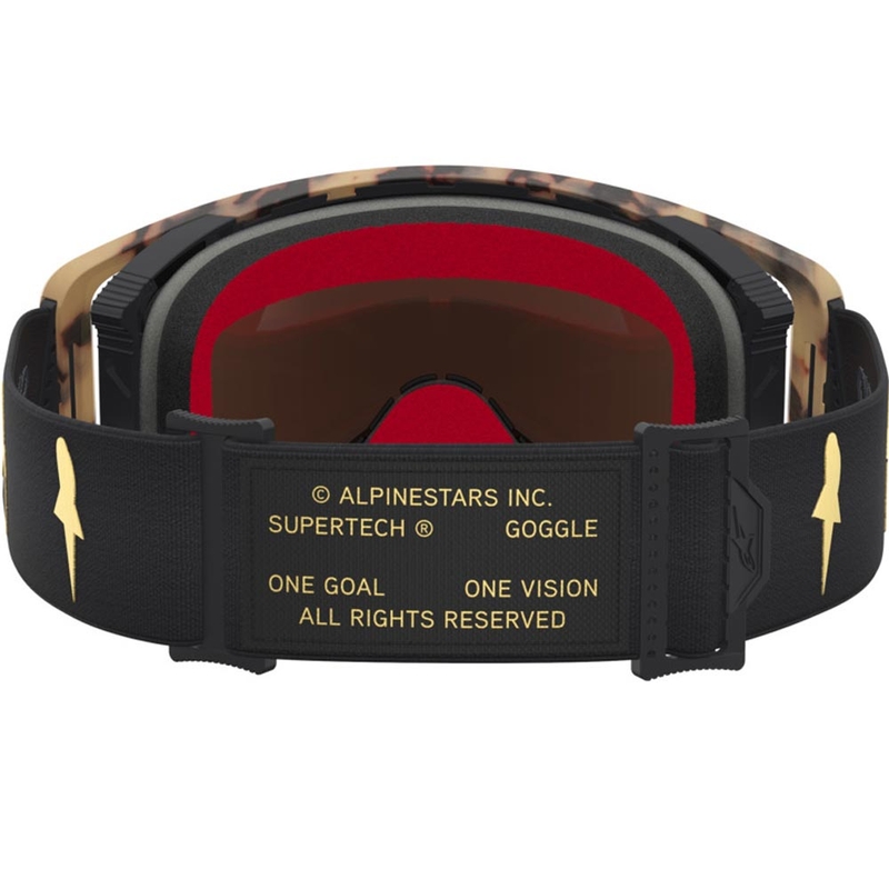 Alpinestars Supertech limited edition Zona motocrossbriller sortbrune med spejlguld plexiglas