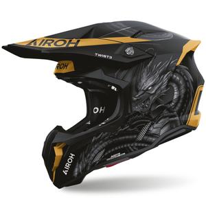 Airoh Twist 3 Maleficent motocross hjelm mat sort-guld