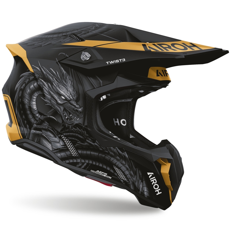 Airoh Twist 3 Maleficent motocross hjelm mat sort-guld