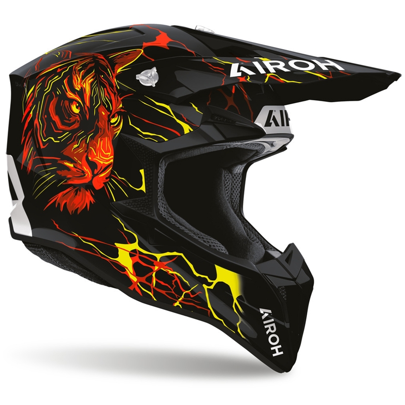 Airoh Wraaap Tyger motorcykel motocross hjelm sort-rød-gul