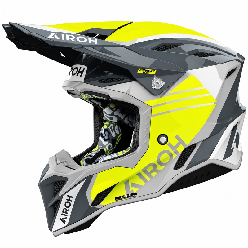 Airoh Aviator Factory Atlan motocrosshjelm grå-gul