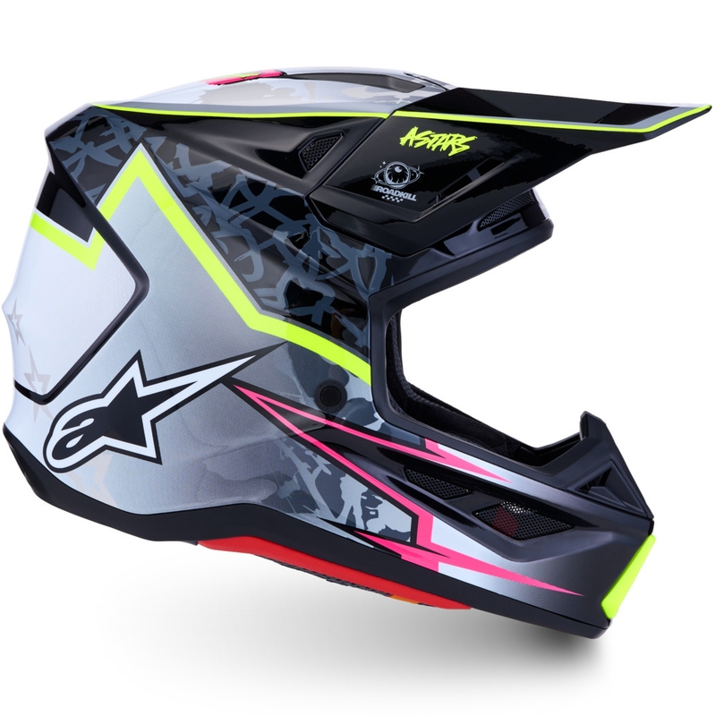 Alpinestars Supertech S-M7 Blaster Motorcykel Motocross Hjelm Grå-Fluo Gul