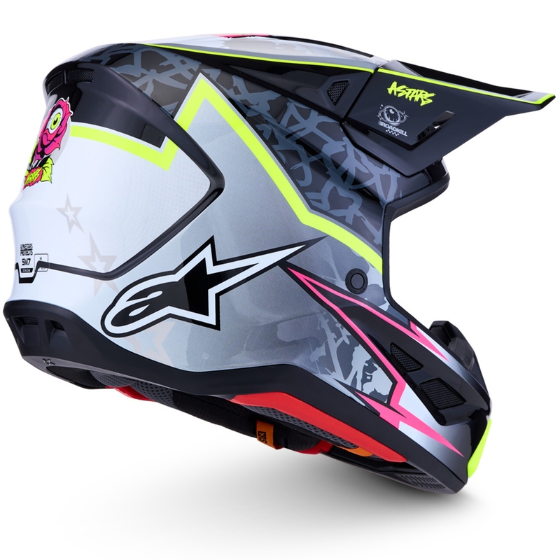 Alpinestars Supertech S-M7 Blaster Motorcykel Motocross Hjelm Grå-Fluo Gul
