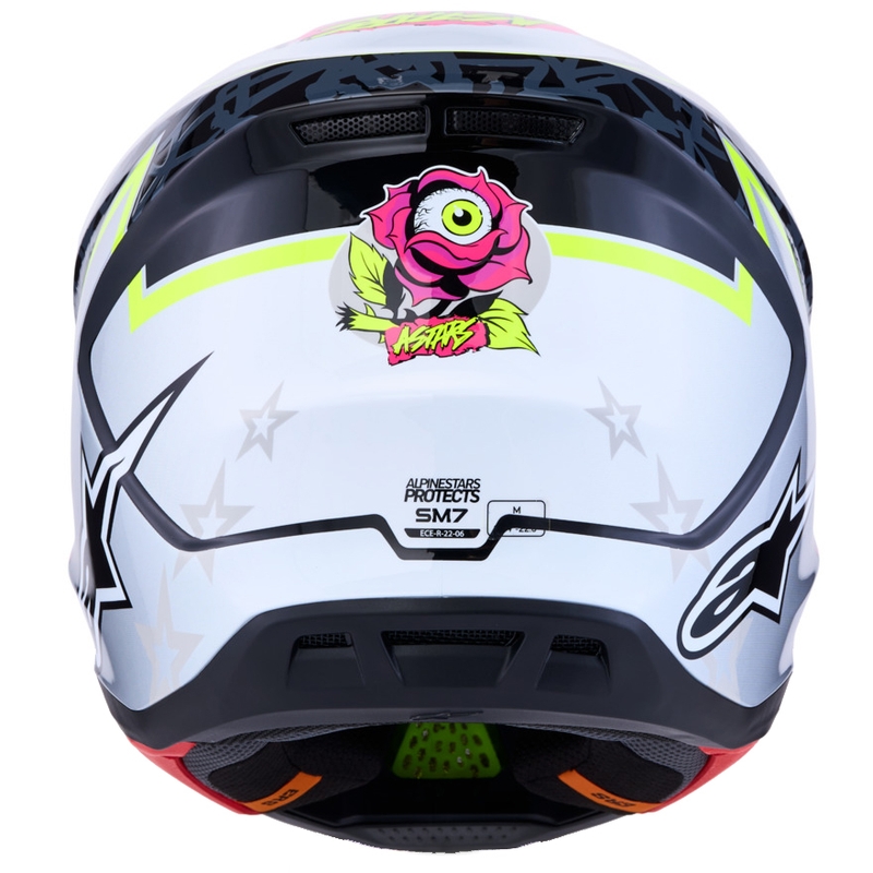 Alpinestars Supertech S-M7 Blaster Motorcykel Motocross Hjelm Grå-Fluo Gul