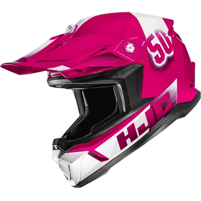 Børne motocrosshjelm HJC Y50 pink-hvid