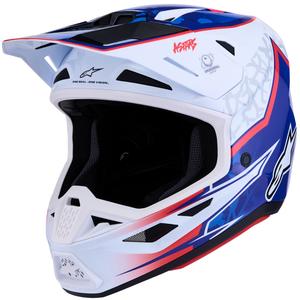 Alpinestars Supertech S-M7 Blaster hvid-blå motocrosshjelm