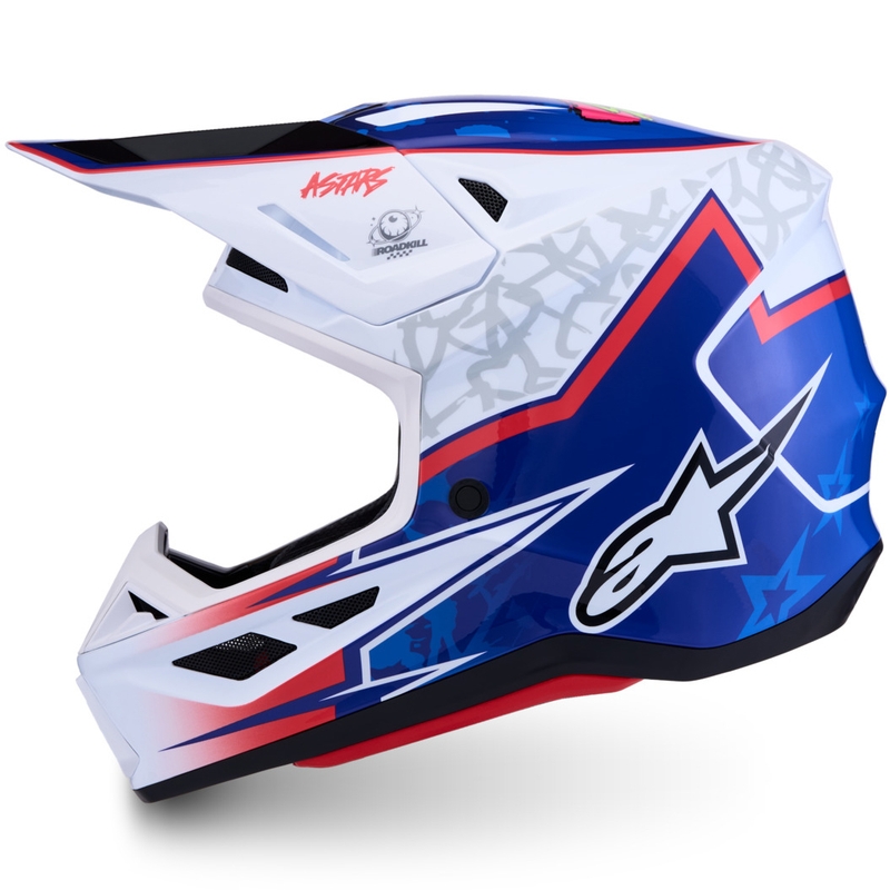 Alpinestars Supertech S-M7 Blaster hvid-blå motocrosshjelm