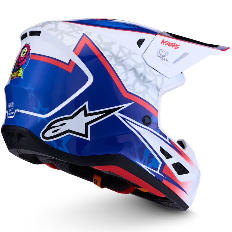 Alpinestars Supertech S-M7 Blaster hvid-blå motocrosshjelm