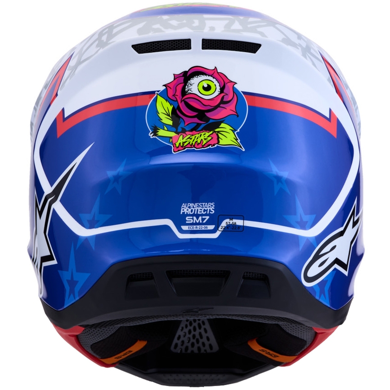 Alpinestars Supertech S-M7 Blaster hvid-blå motocrosshjelm