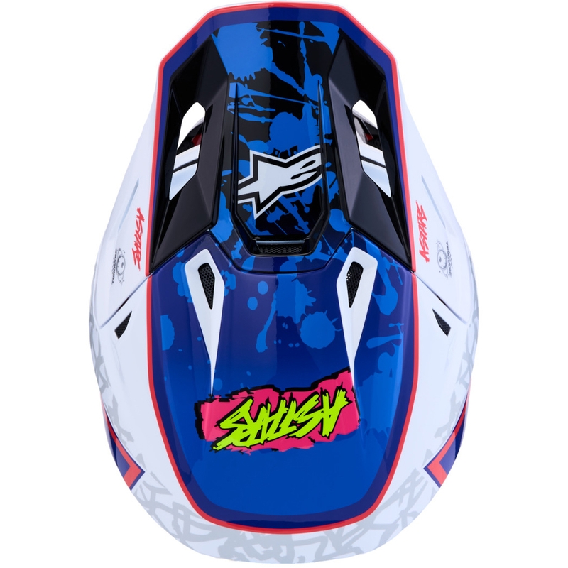 Alpinestars Supertech S-M7 Blaster hvid-blå motocrosshjelm