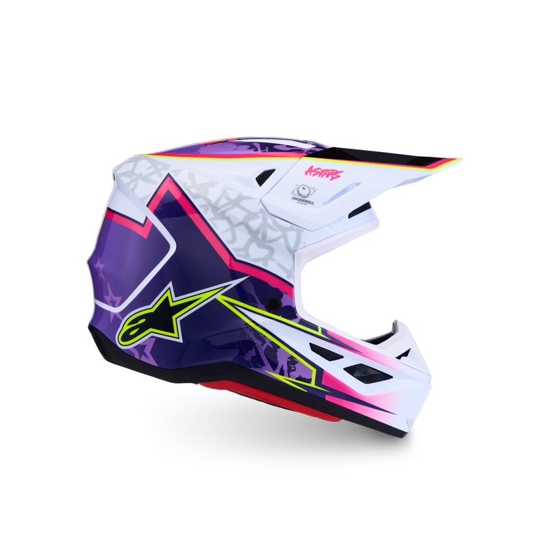 Alpinestars Supertech S-M7 Blaster motorcykel motocross hjelm lilla-hvid
