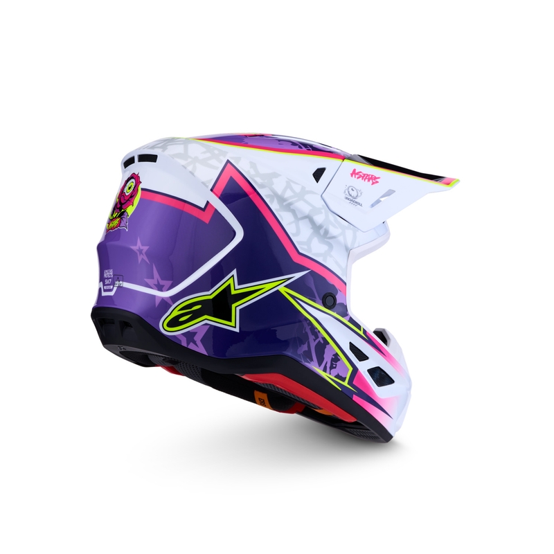 Alpinestars Supertech S-M7 Blaster motorcykel motocross hjelm lilla-hvid