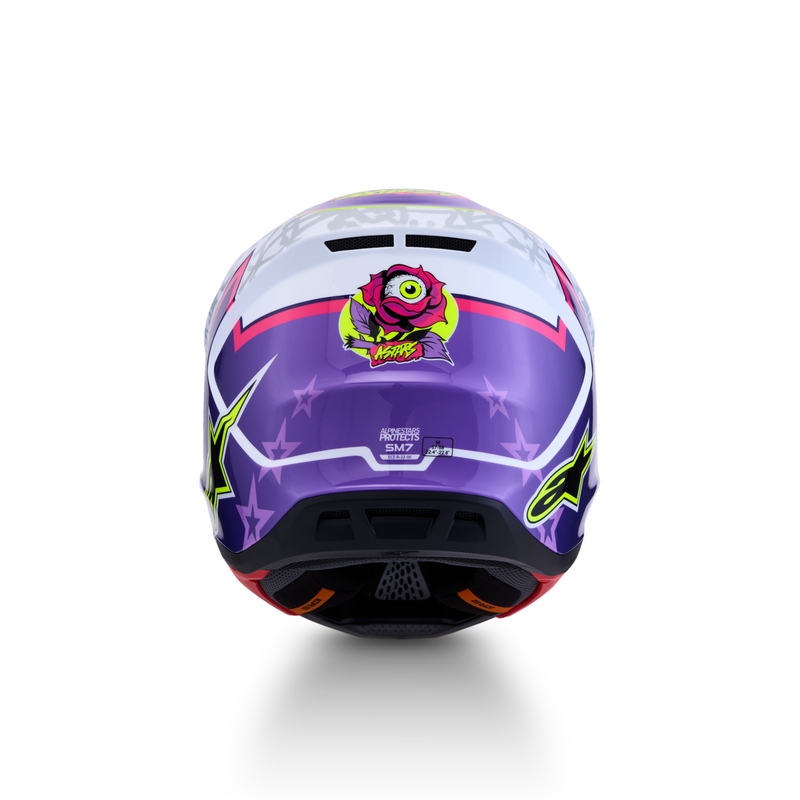 Alpinestars Supertech S-M7 Blaster motorcykel motocross hjelm lilla-hvid